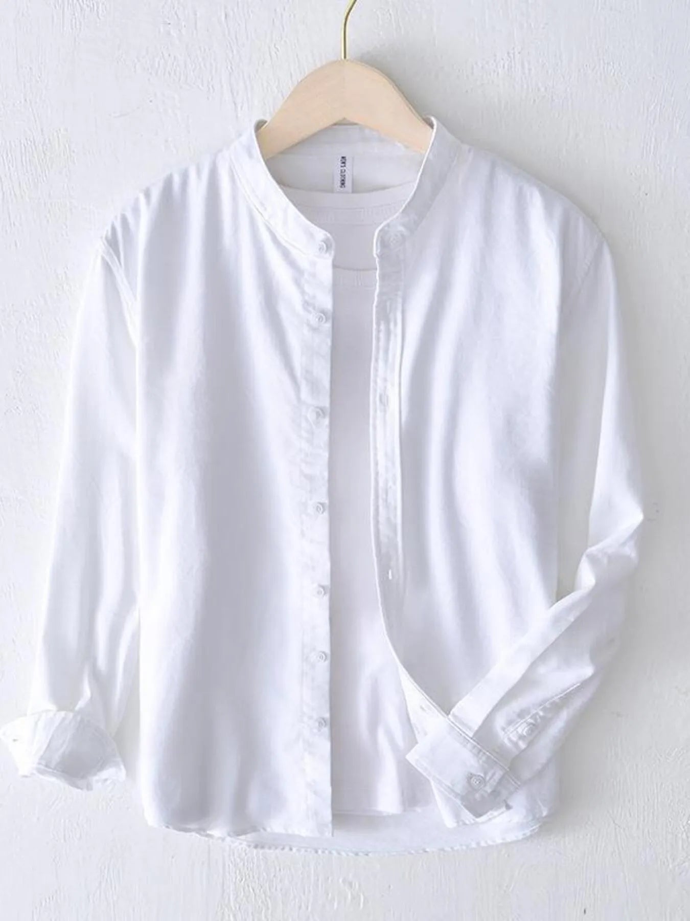 Men's Plus Size Button Up Long Sleeve Shirt - cas7m