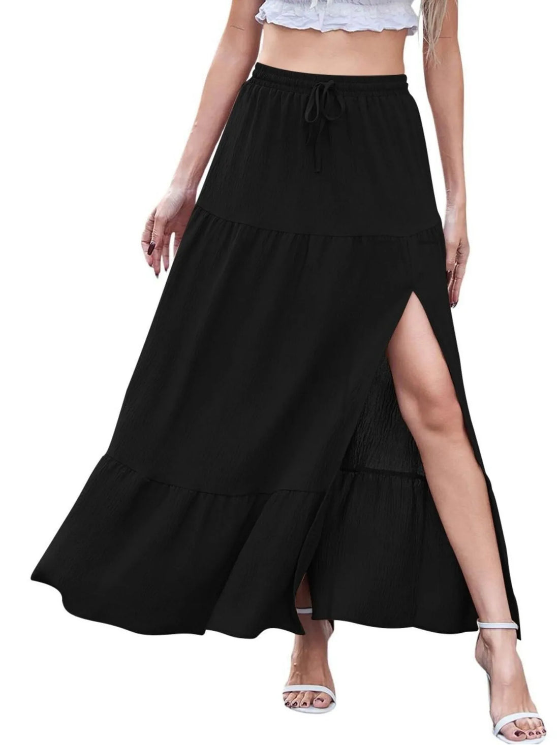Full Size Slit Maxi Skirt Plus Size - cas7m