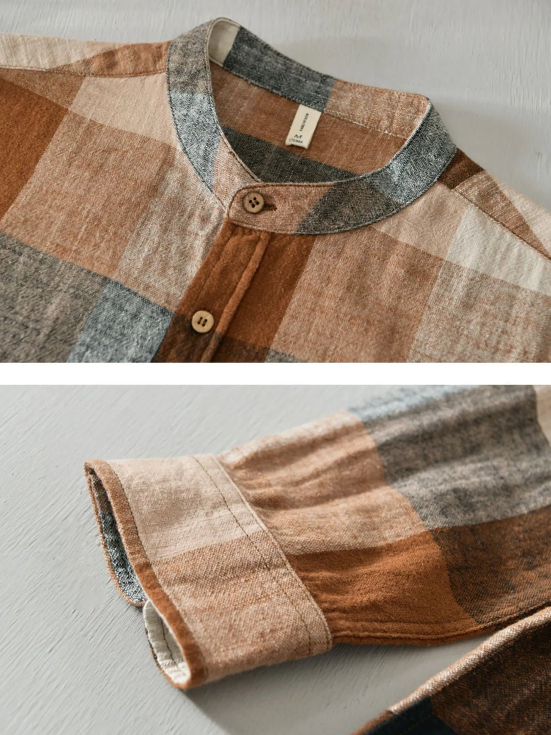 Men's Plus Size Plaid Long Sleeve Shirt - cas7m