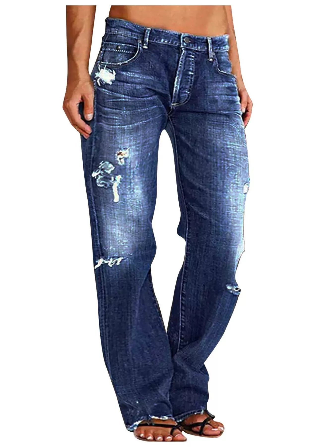 Distressed Loose Fit Jeans - cas7m