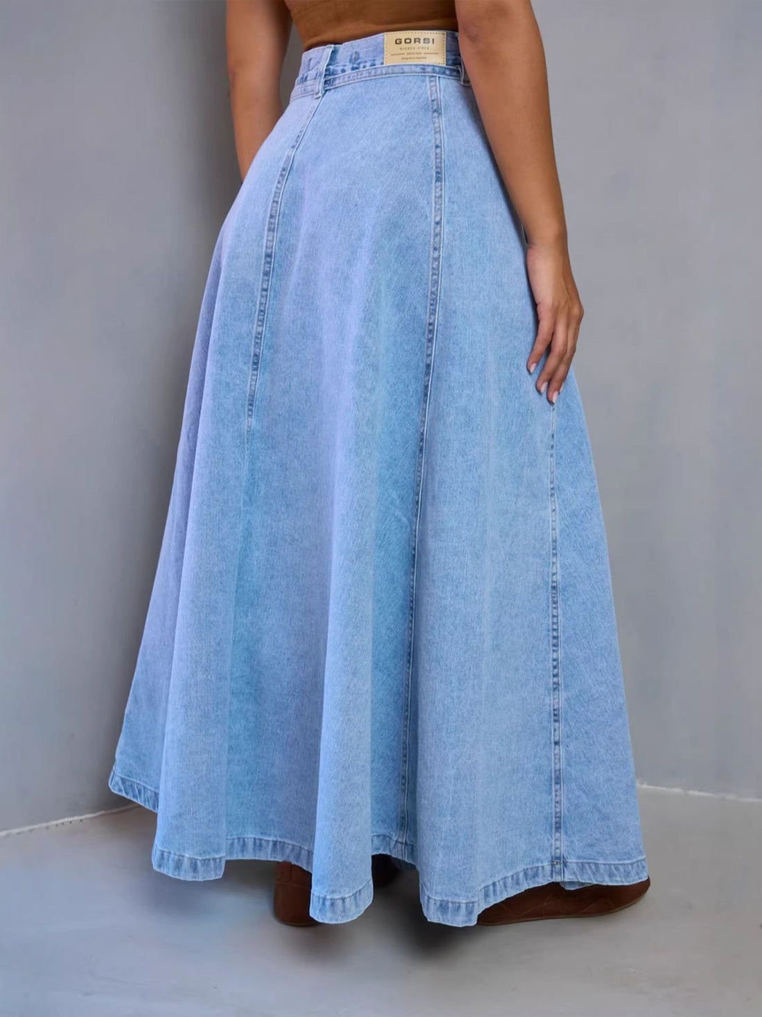 High-Waisted Denim Skirt - cas7m
