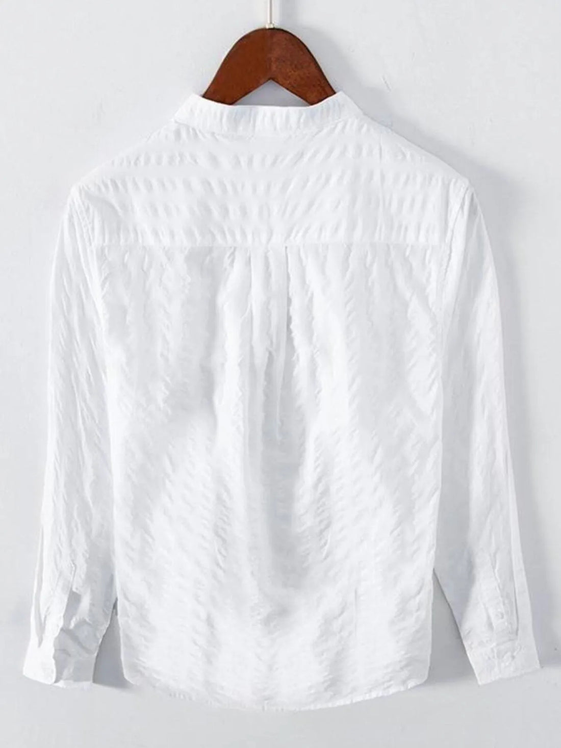 Men's Plus Size Button Up Long Sleeve Shirt - cas7m