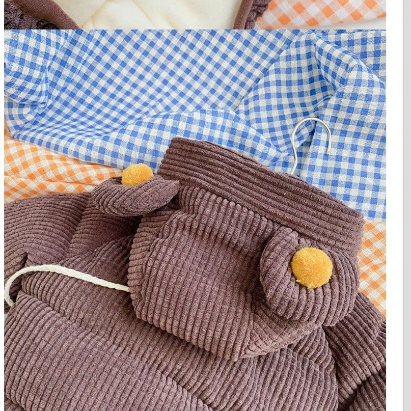 Boy Cute Cartoon Cotton Cloth Hooded Short - cas7m