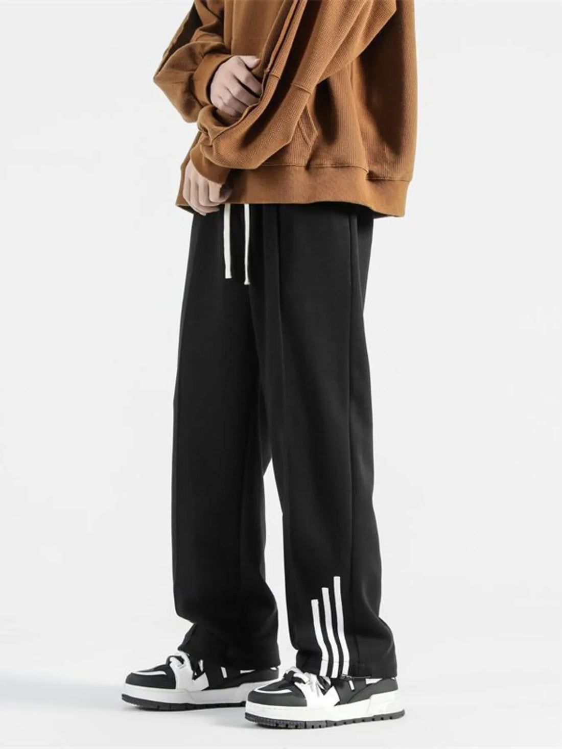 Men's Plus Size Drawstring Wide Leg Sweatpants - cas7m