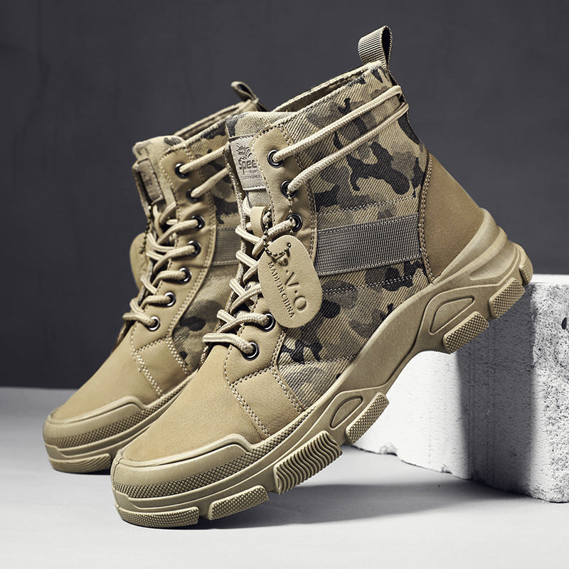 Camouflage Tooling Men Boots Casual Waterproof - cas7m
