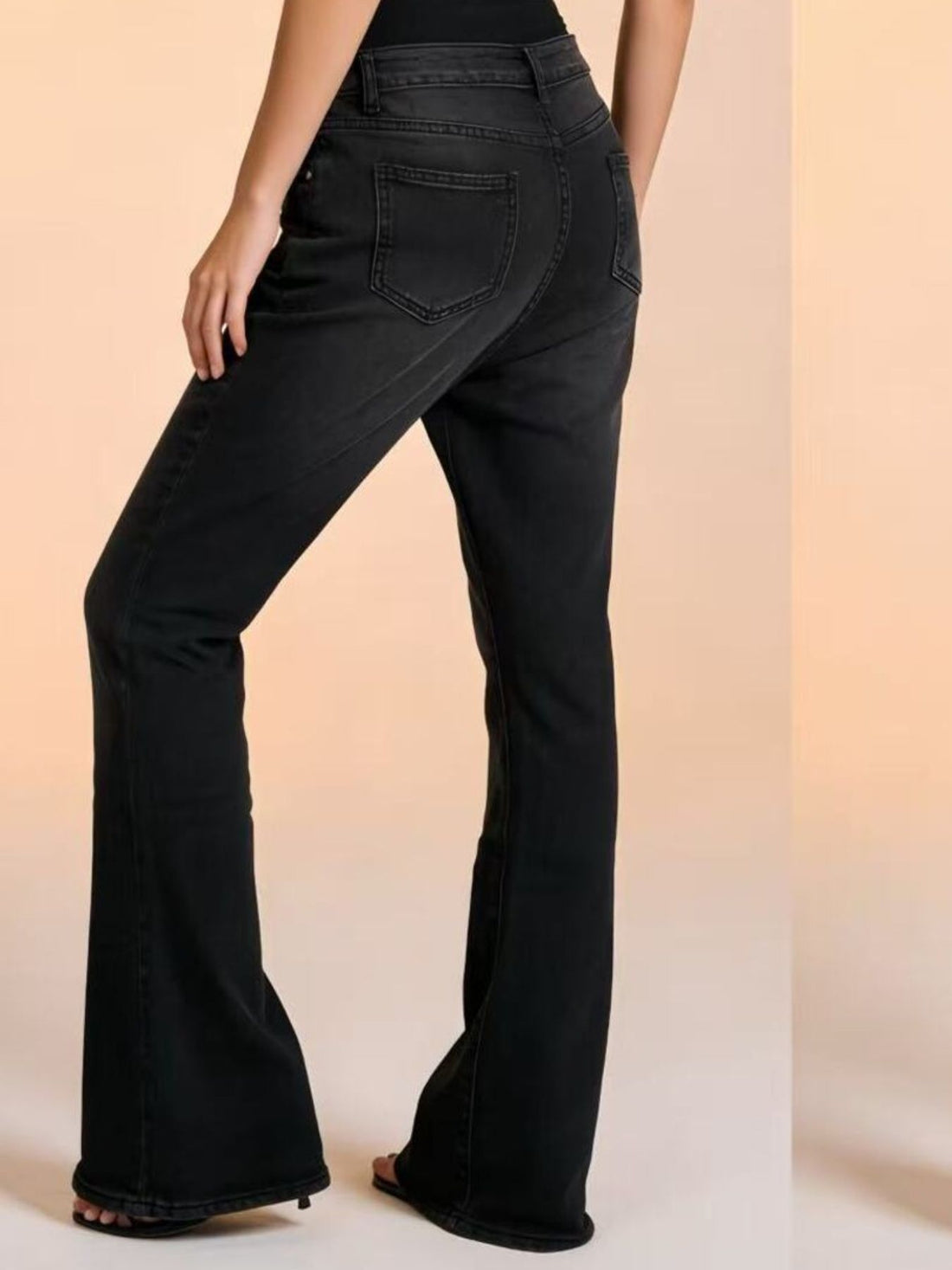 Full Size Vintage Wash High-Waisted Flare Jeans Plus Size - cas7m