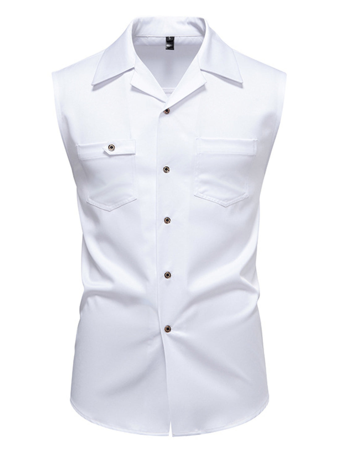 Men's Sleeveless Button-Down Shirt - cas7m