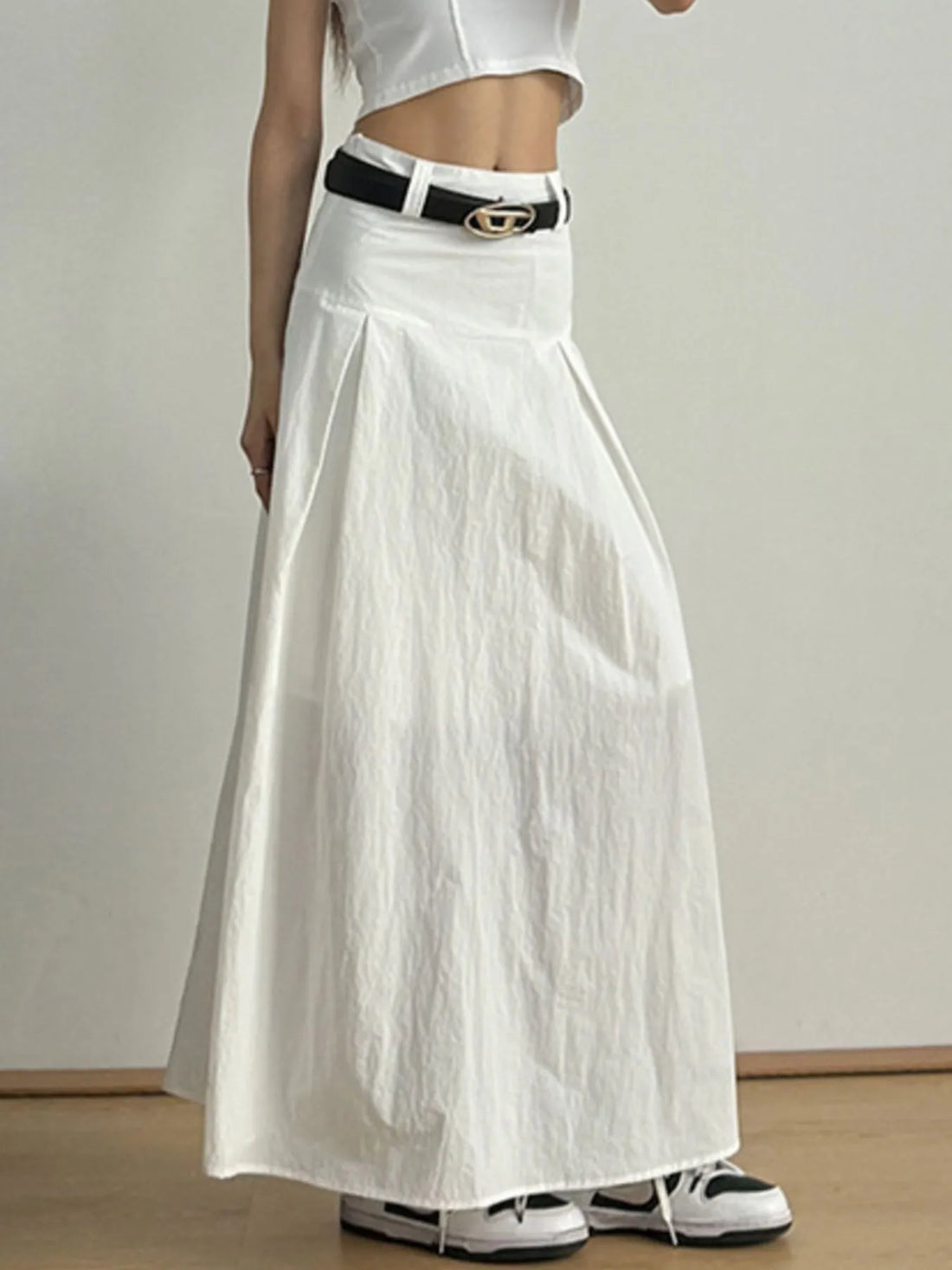 High Waist A-Line Maxi Skirt - cas7m