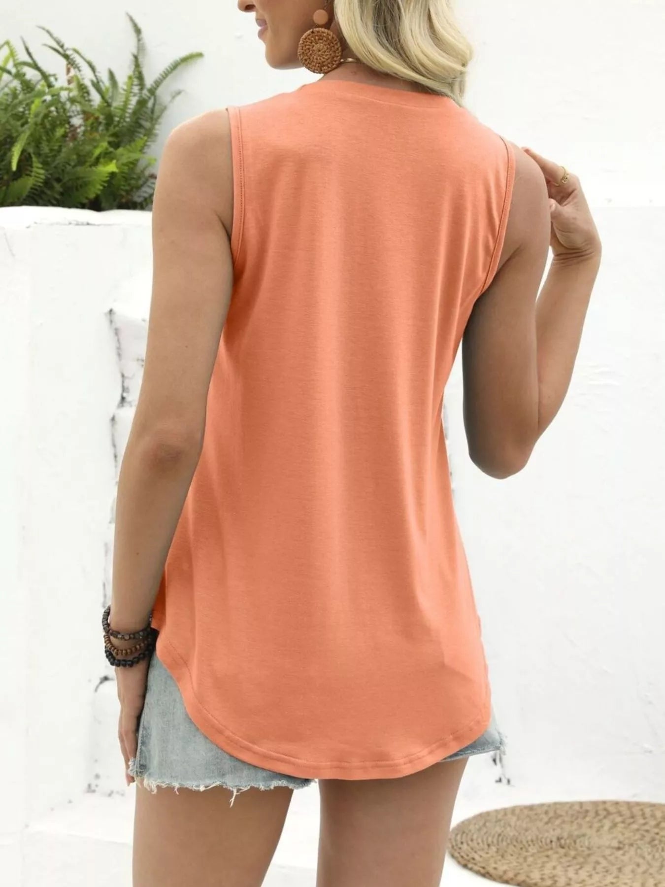 Round Neck Casual Tank Top - cas7m