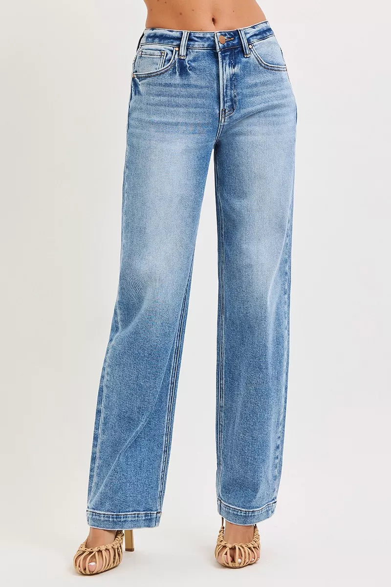 RISEN High Rise Wide Baggy Jeans - cas7m