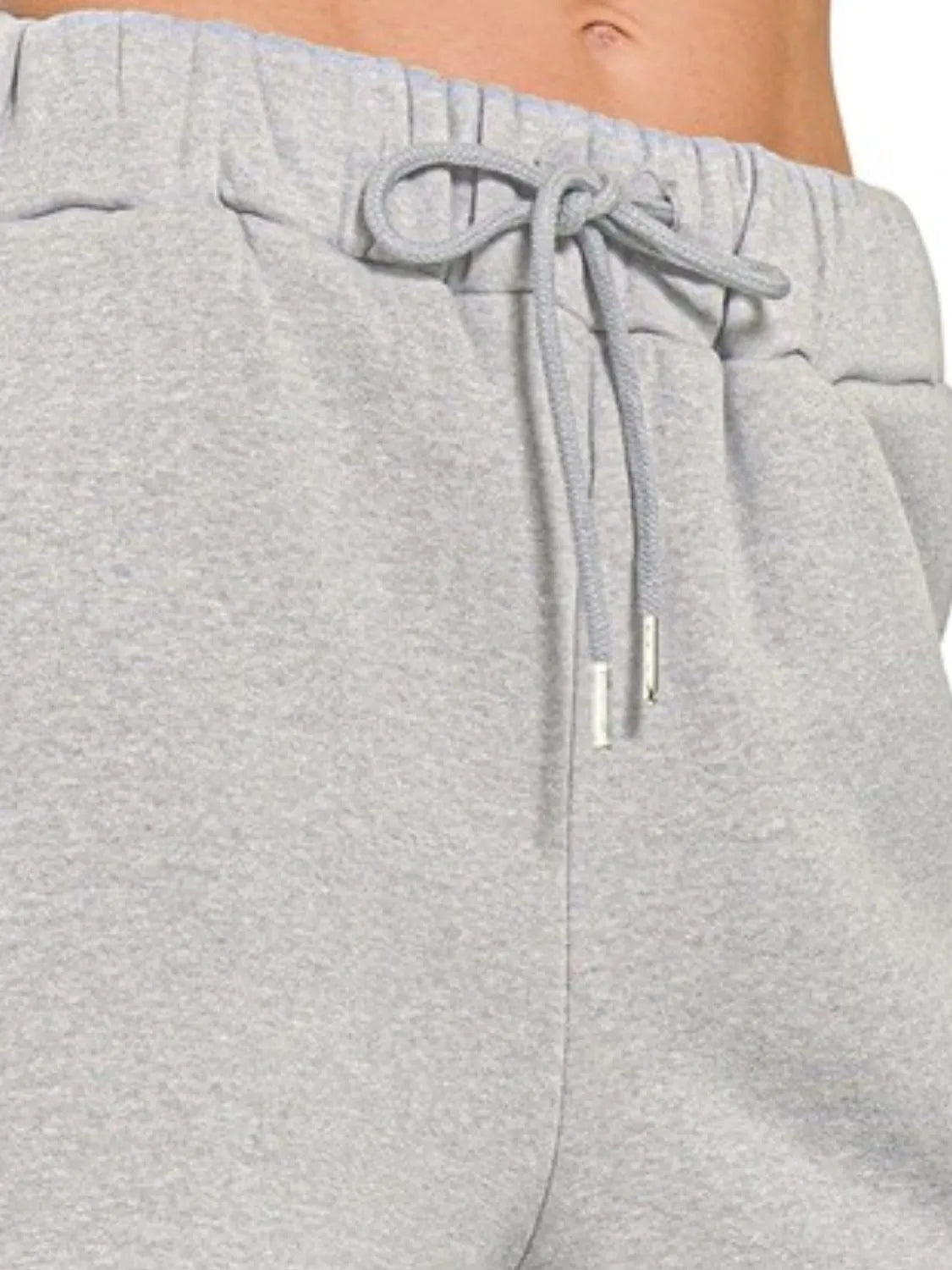 Zenana Fleece Drawstring Short Pants With Pockets - cas7m