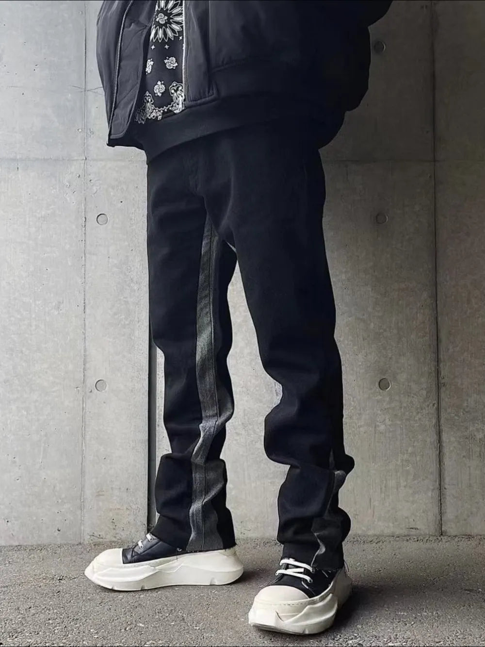 Men's Contrast Bootcut Jeans - cas7m