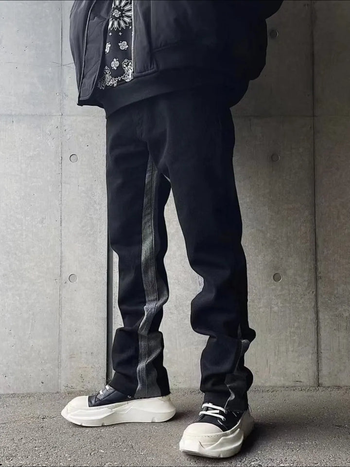 Men's Contrast Bootcut Jeans - cas7m
