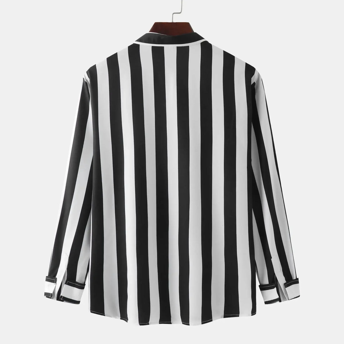 Men's Striped Button-Down Long Sleeve Shirt - cas7m