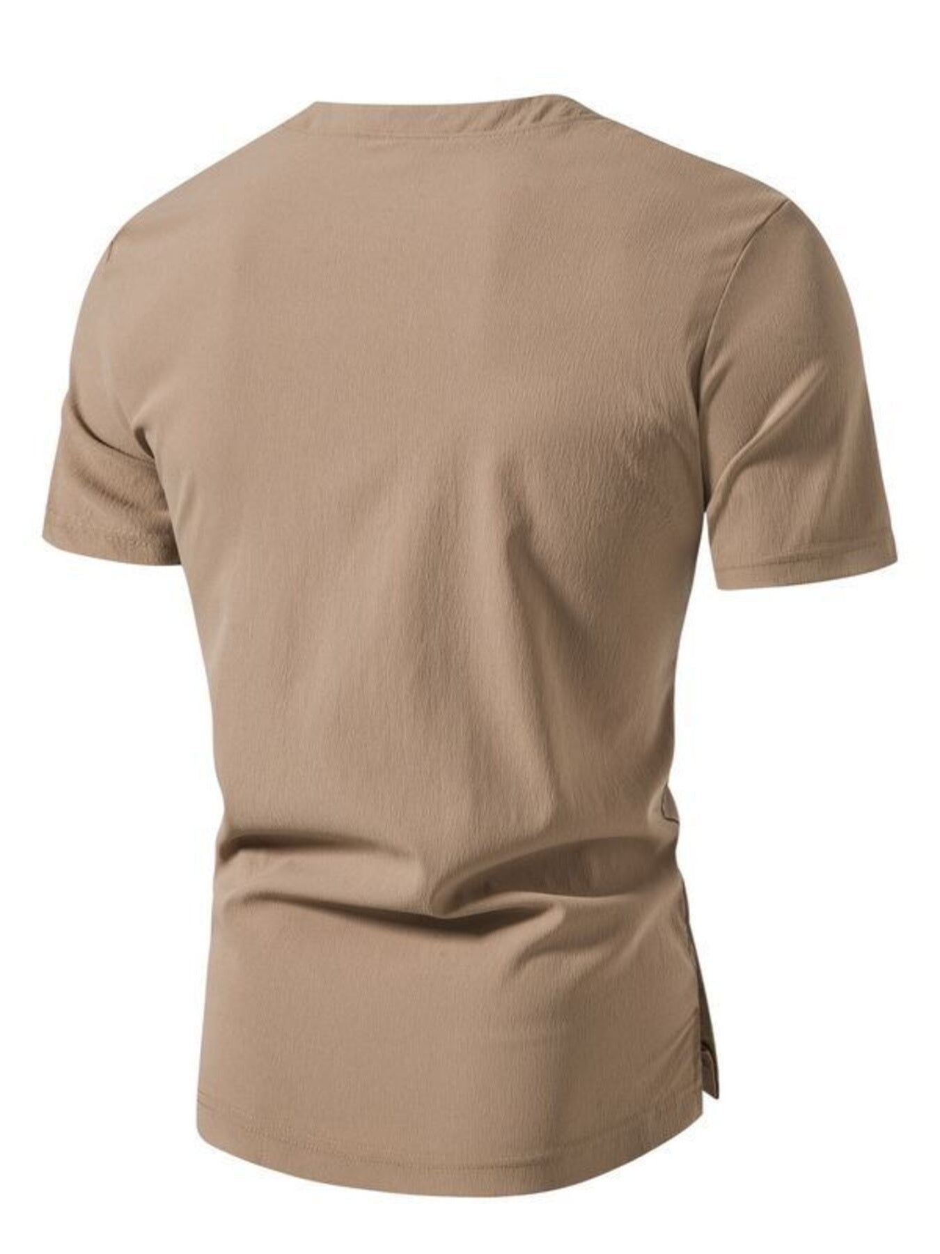 Men's Plus Size Casual Button Henley T-Shirt - cas7m
