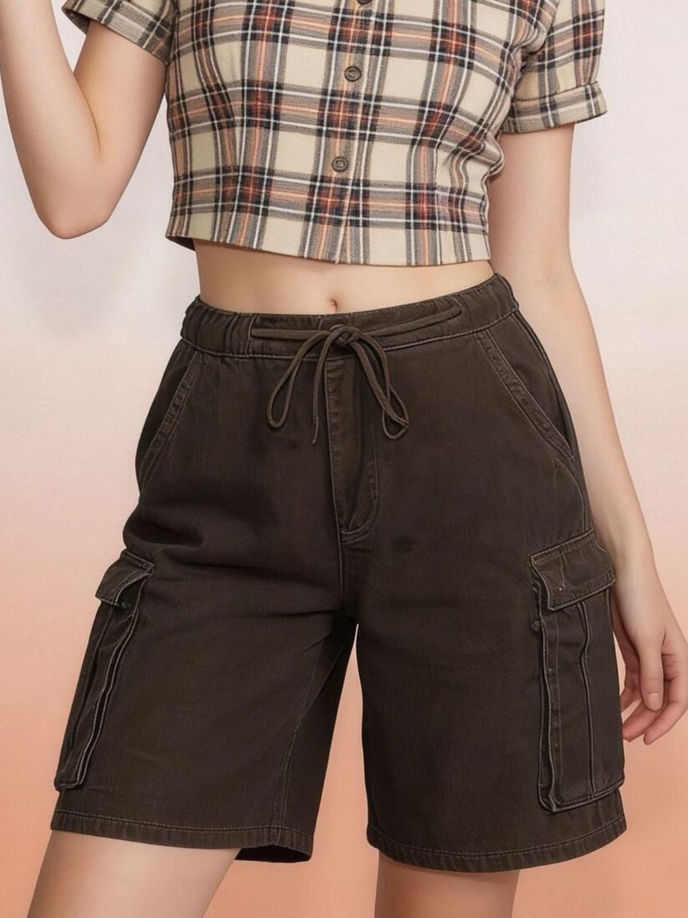 Cargo Shorts with Drawstring - cas7m