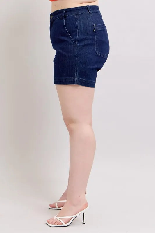 Judy Blue Full Size High Waist Denim Shorts Plus Size - cas7m