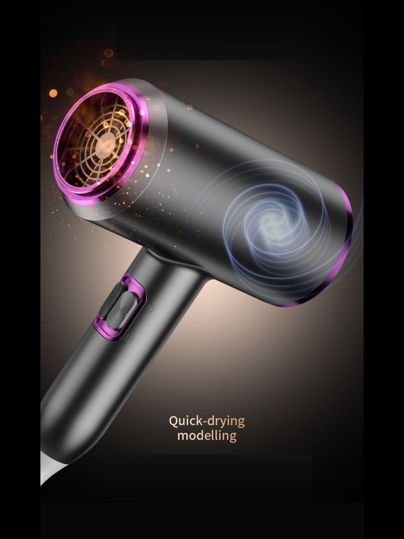 Salon-Quality Negative Ion Compact Hair Dryer for Glossy Shine - cas7m