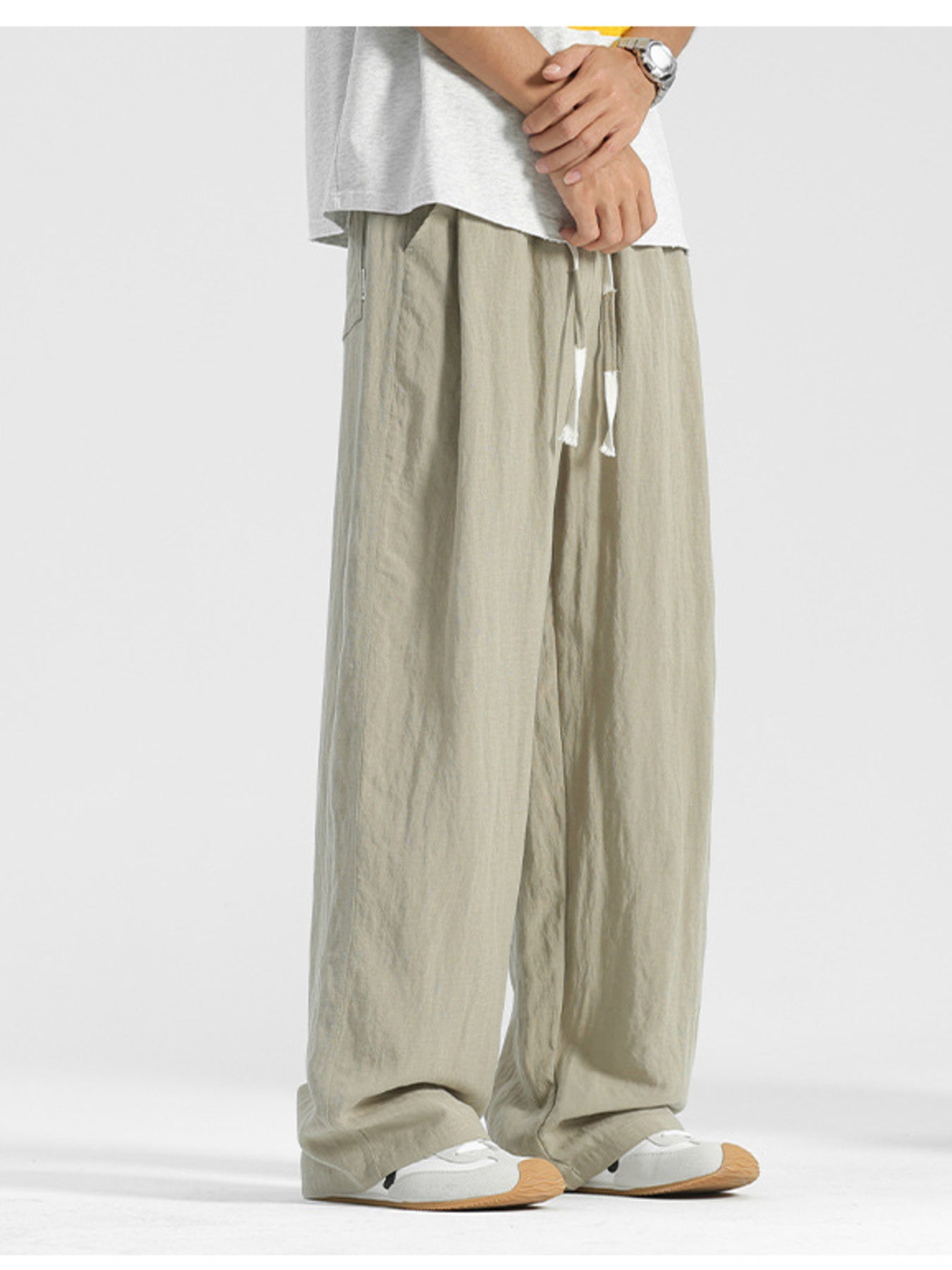 Men's Plus Size Loose Fit Drawstring Pants - cas7m