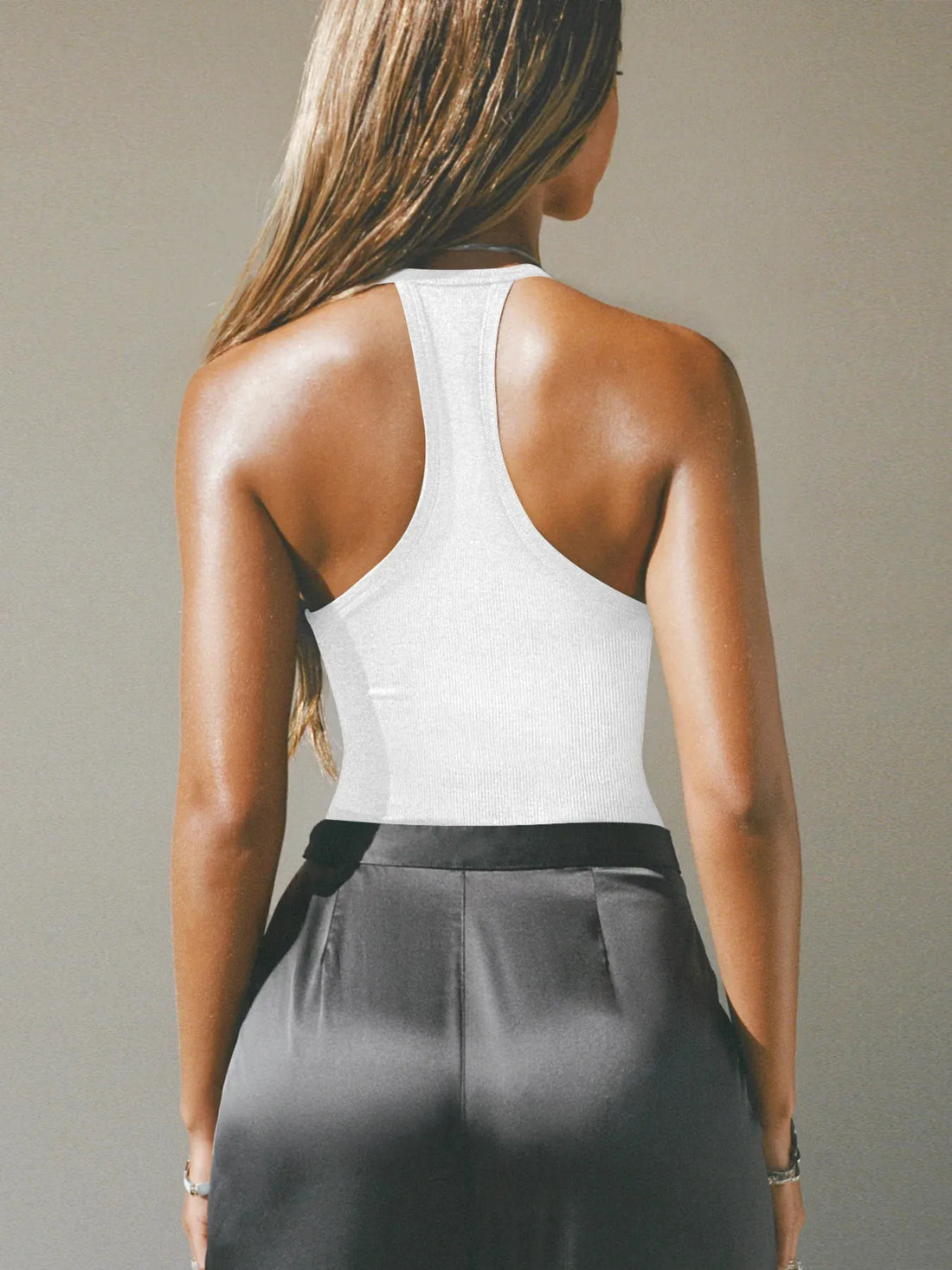 Cutout Ribbed Tank Top - cas7m