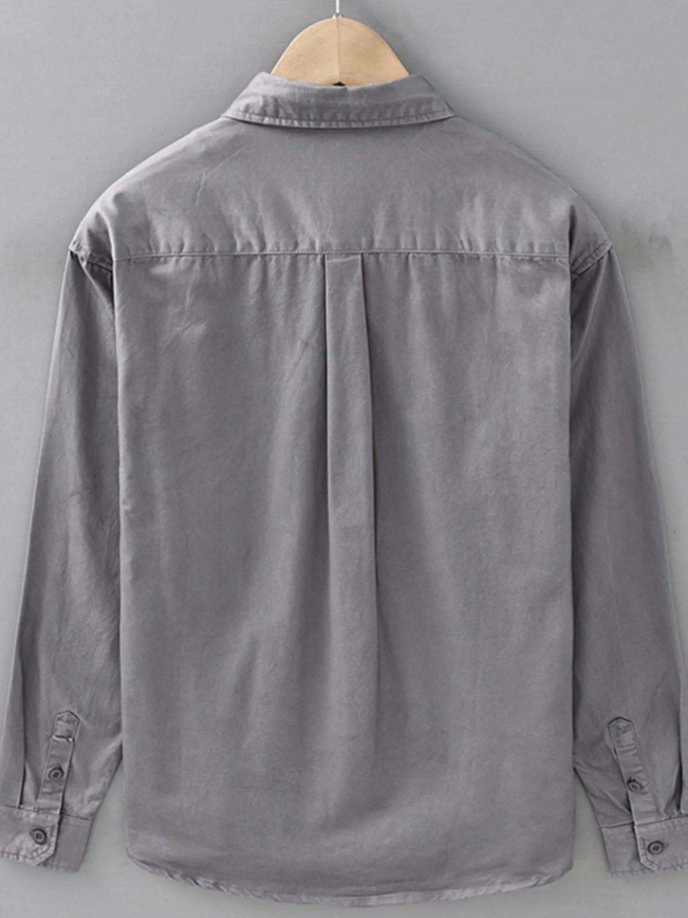 Men's Plus Size Button Up Long Sleeve Shirt - cas7m