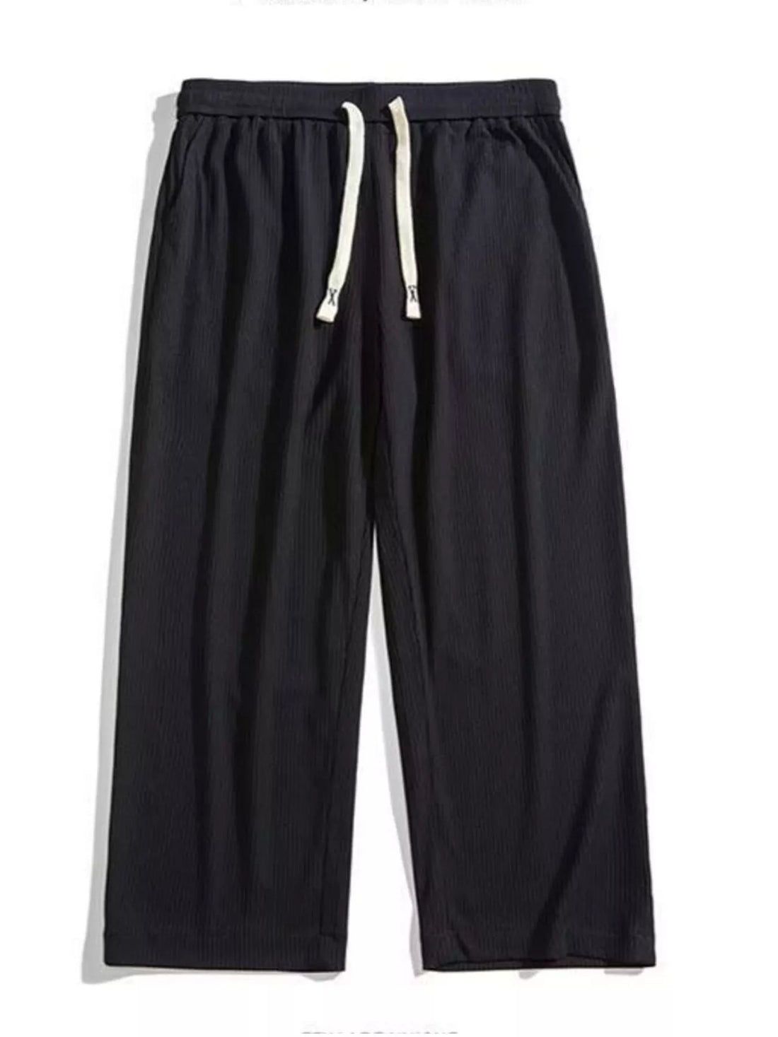 Men's Plus Size Casual Drawstring Wide Leg Pants - cas7m