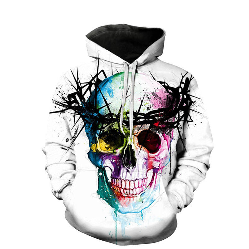 Youth 3D Printed Skull Hoodie - cas7m