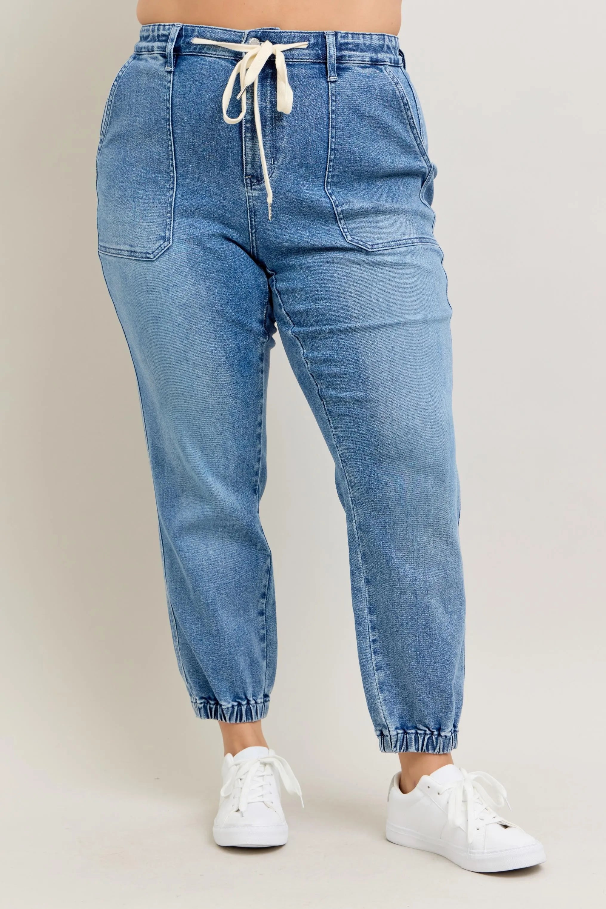 Judy Blue Full Size High Waist Denim Jogger Plus Size - cas7m