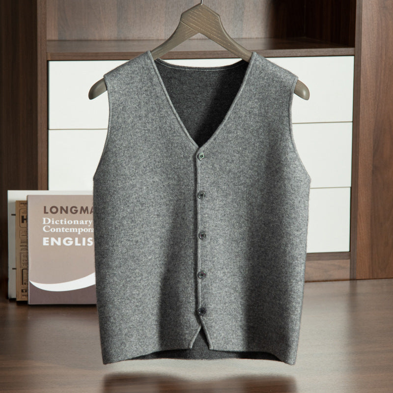 Men's V-neck Vest Premium Casual Knit Vest - cas7m