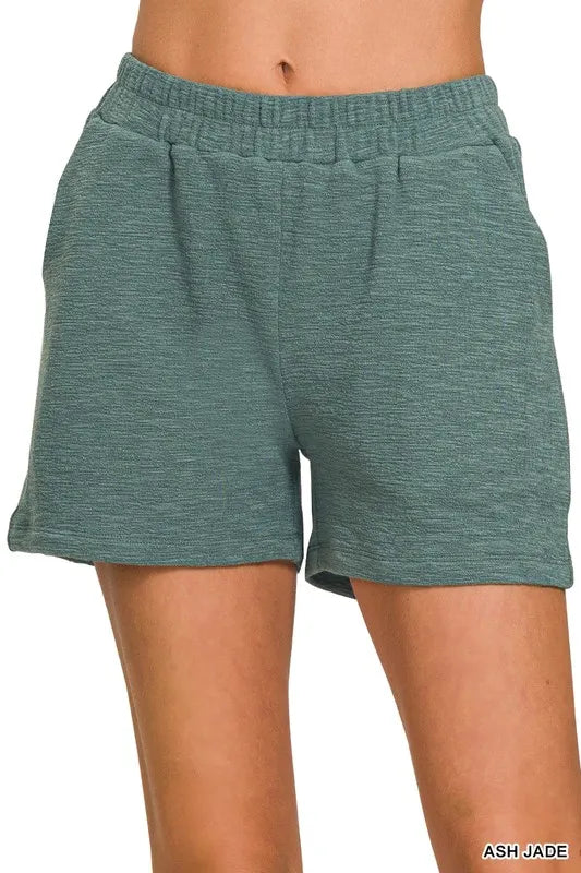 Zenana Cotton Slub Short Pants - cas7m