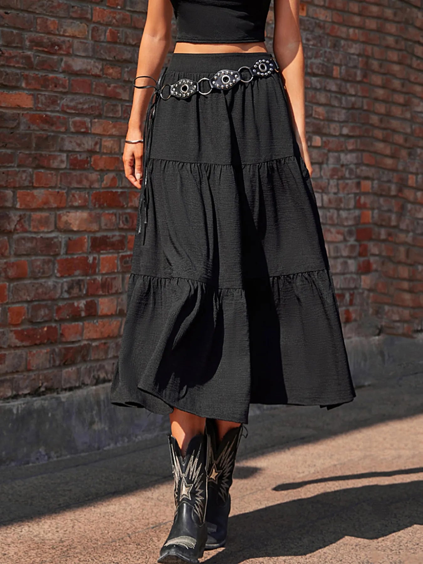 Tiered Midi Skirt - cas7m