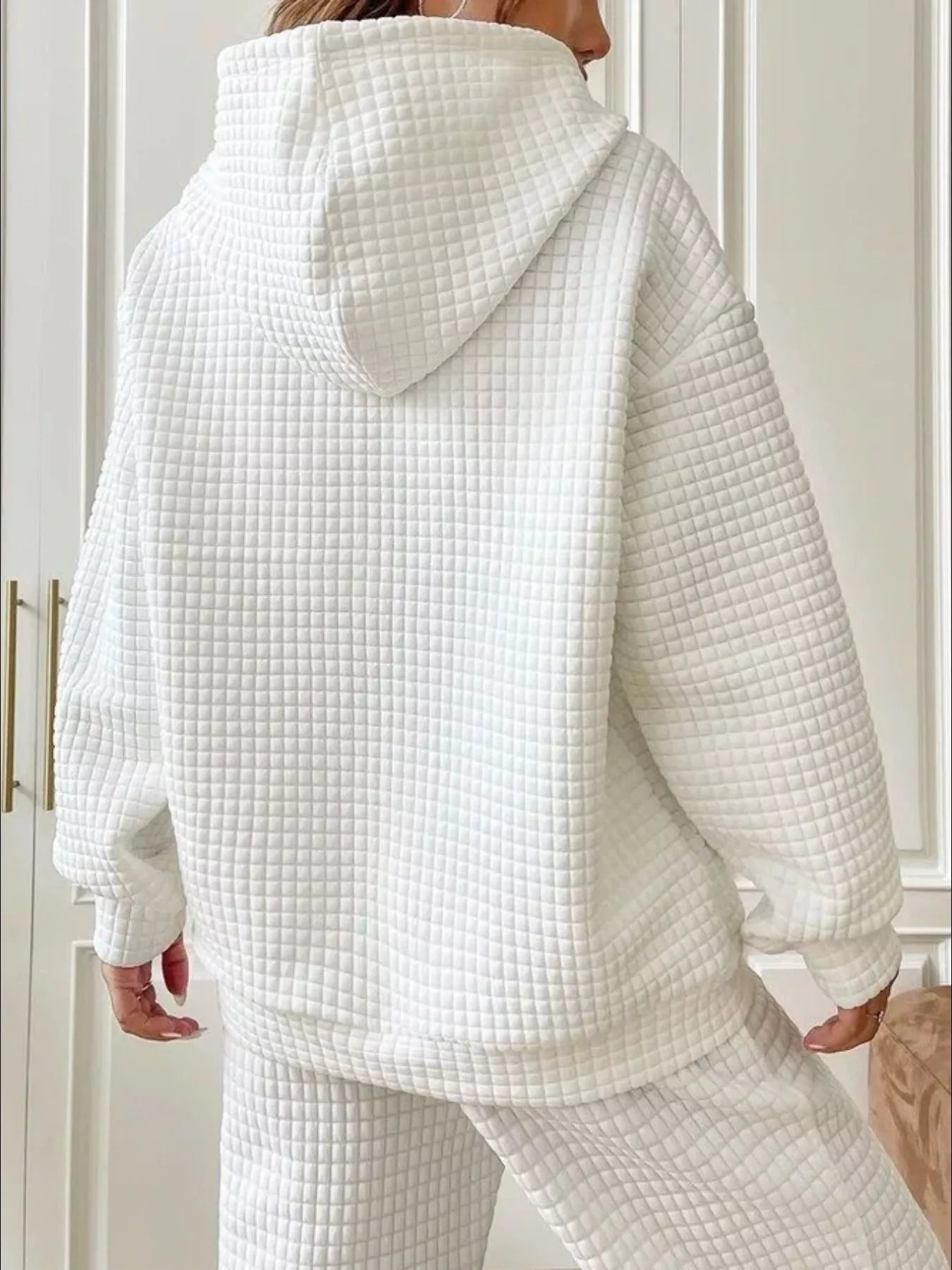 Full Size Textured Kangaroo Pocket Hoodie Plus Size - cas7m