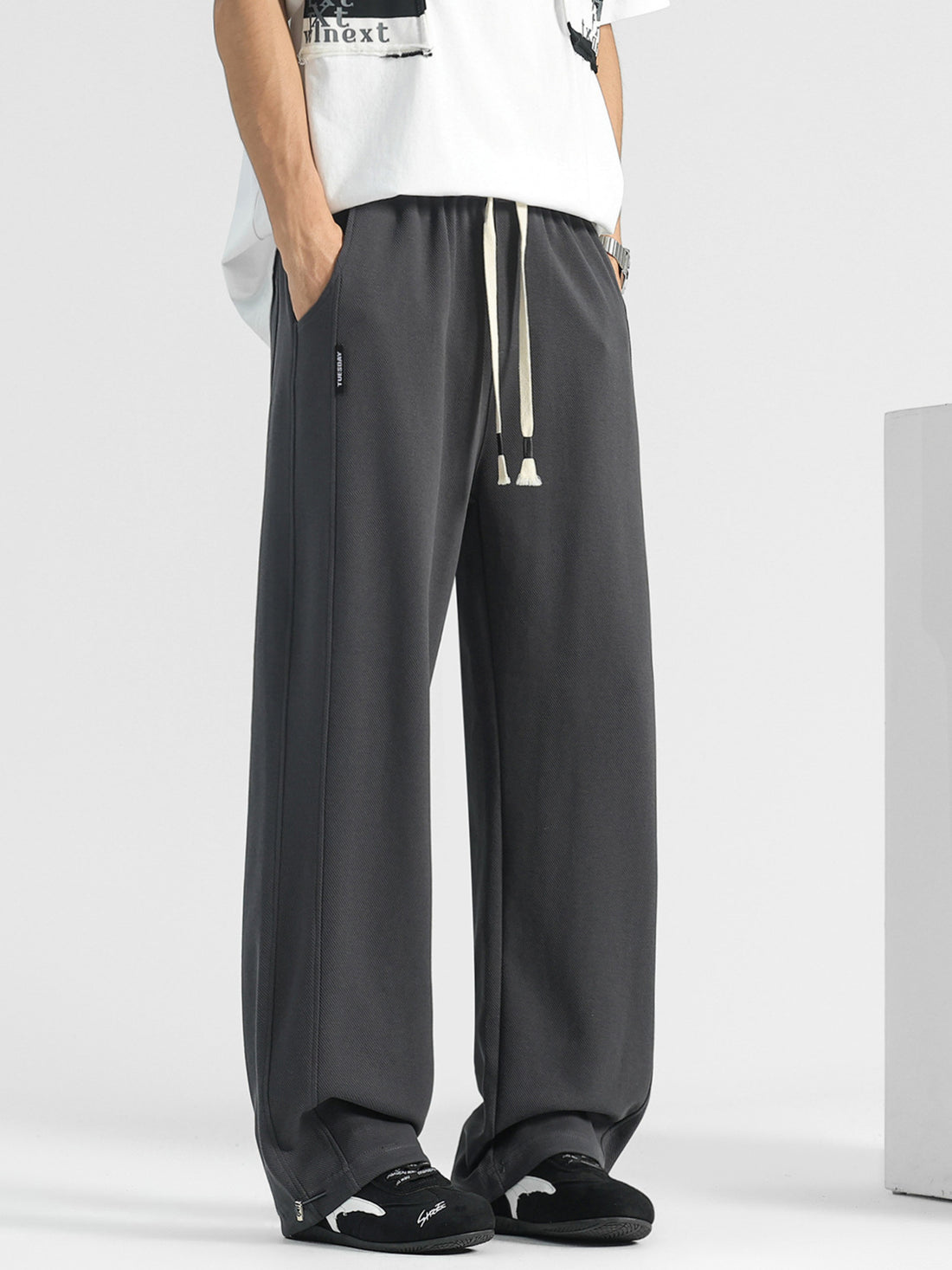 Men's Plus Size Casual Loose-Fit Drawstring Pants - cas7m