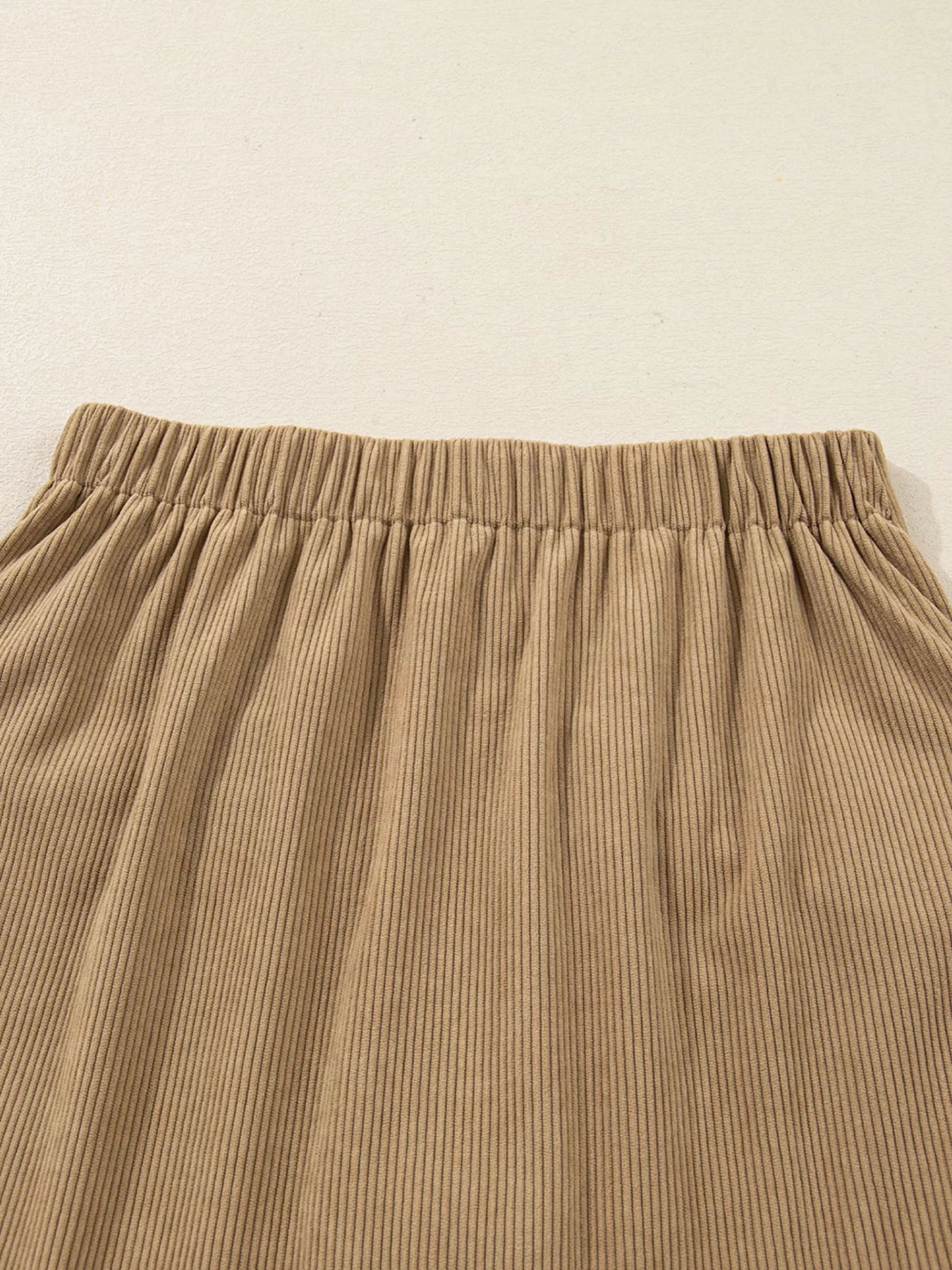 Corduroy Buttoned Front Mini Skirt - cas7m