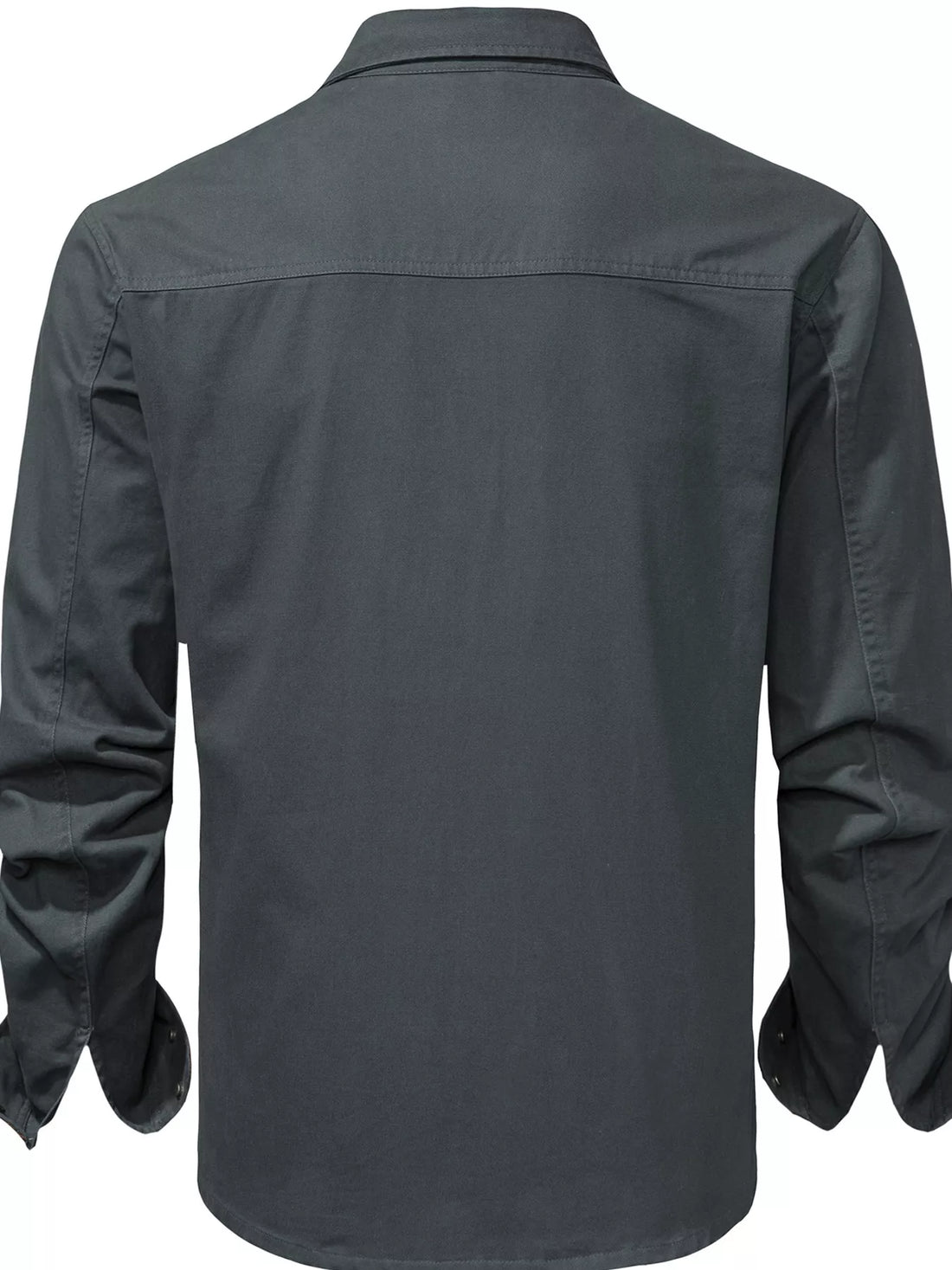 Men's Casual Long Sleeve Button-Down Shirt with Pockets - cas7m