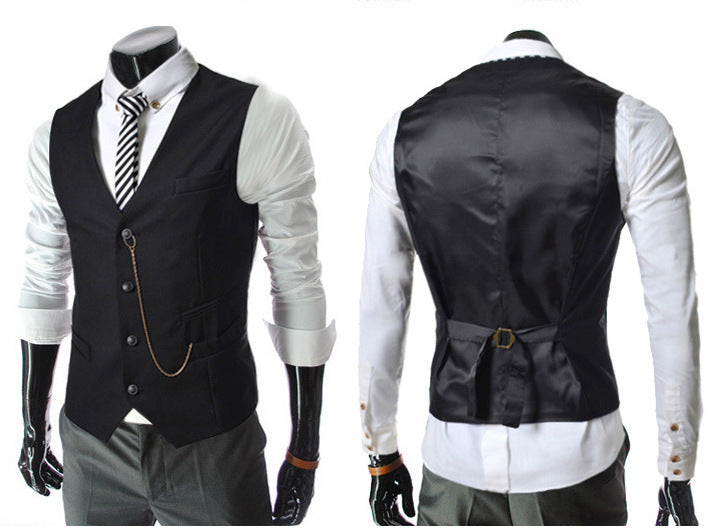Men's Metal Chain Slim Business Vest Casual Vest - cas7m