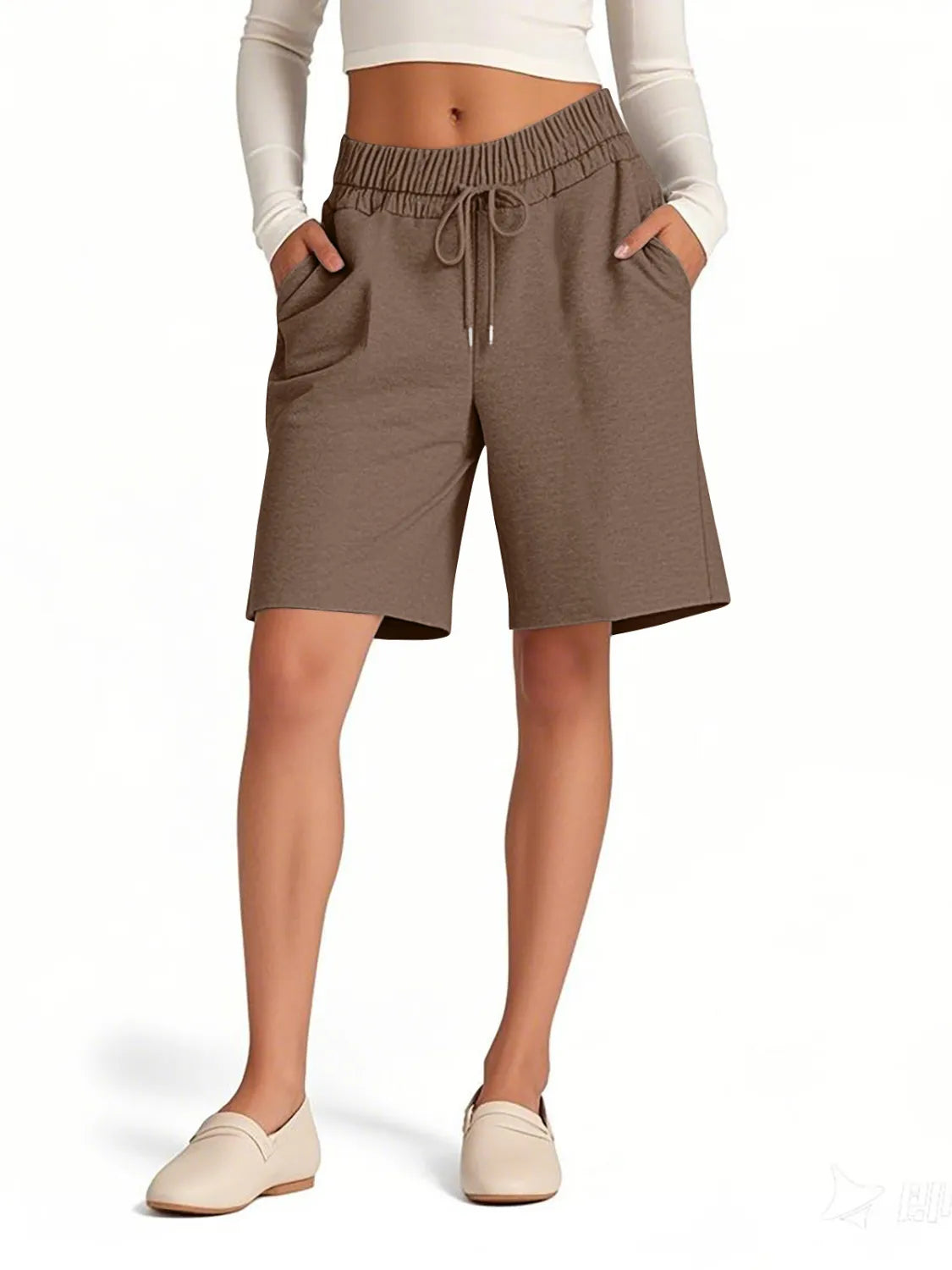 Drawstring Shorts with Pockets - cas7m