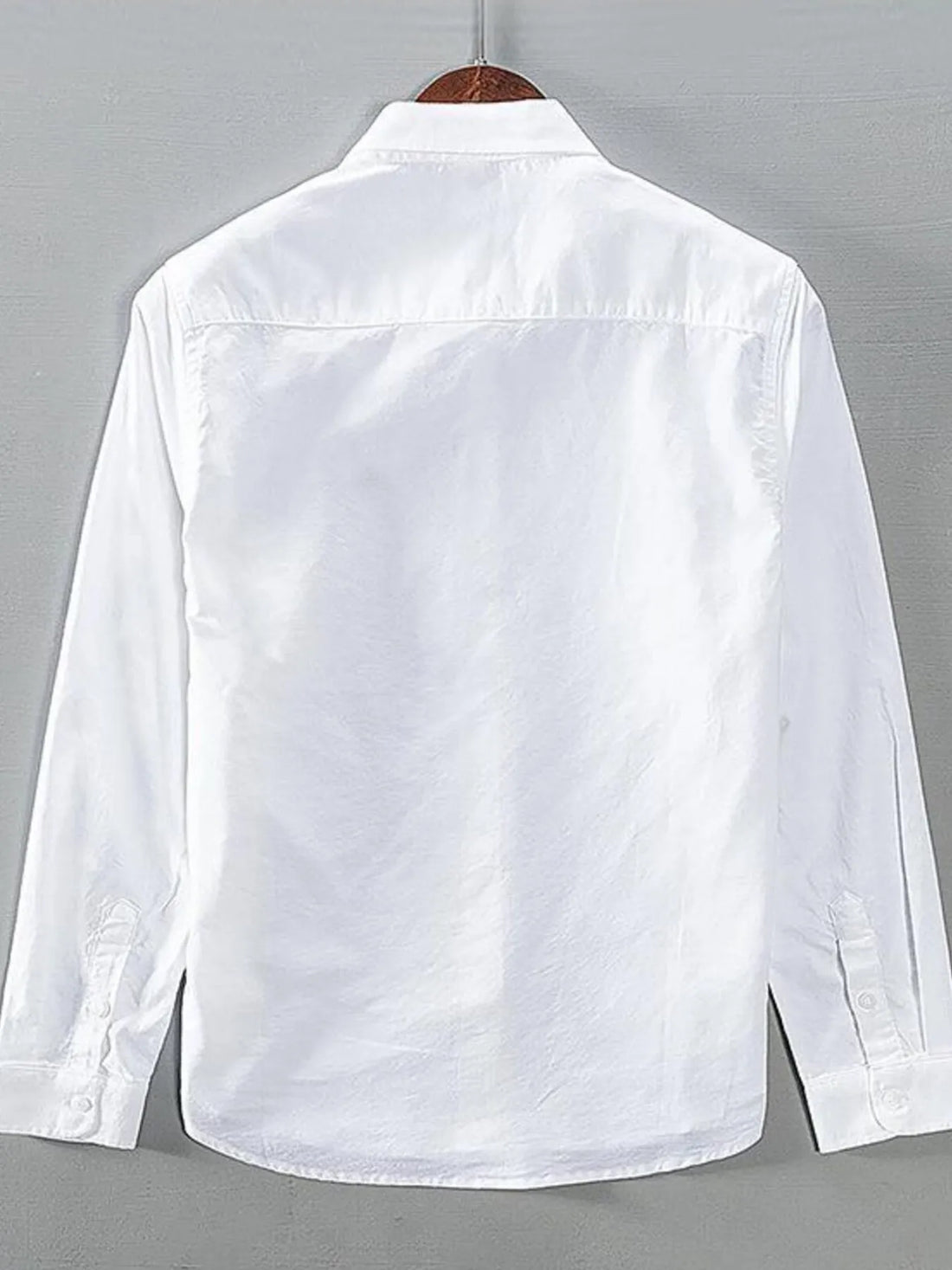 Men's Plus Size Button Up Long Sleeve Shirt - cas7m
