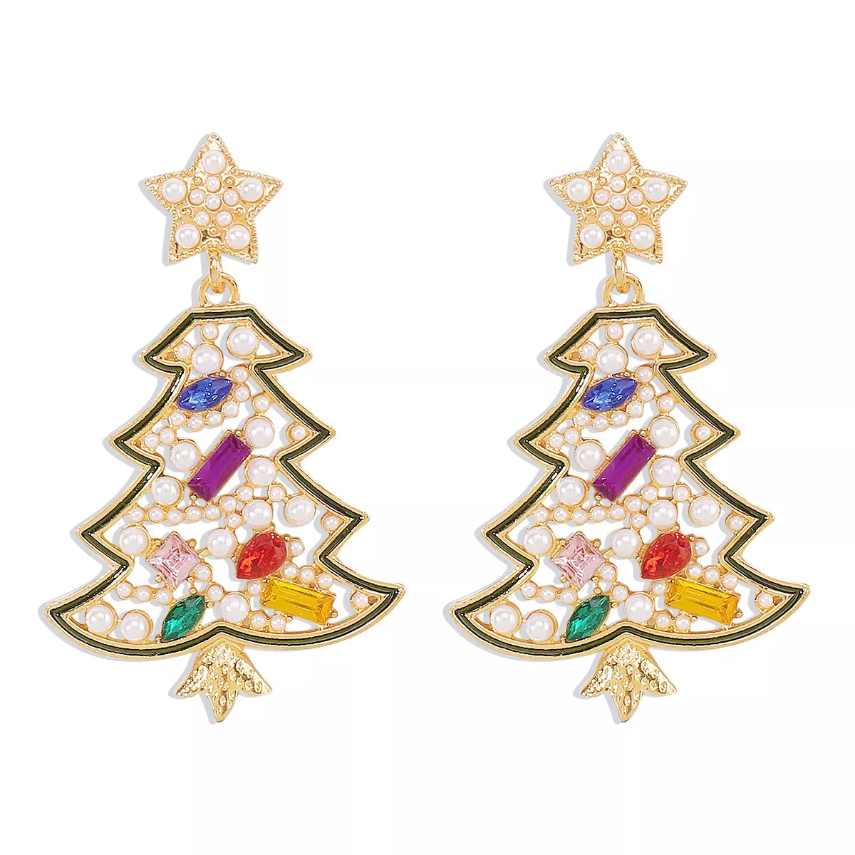 Christmas Tree Dangle Earrings - cas7m