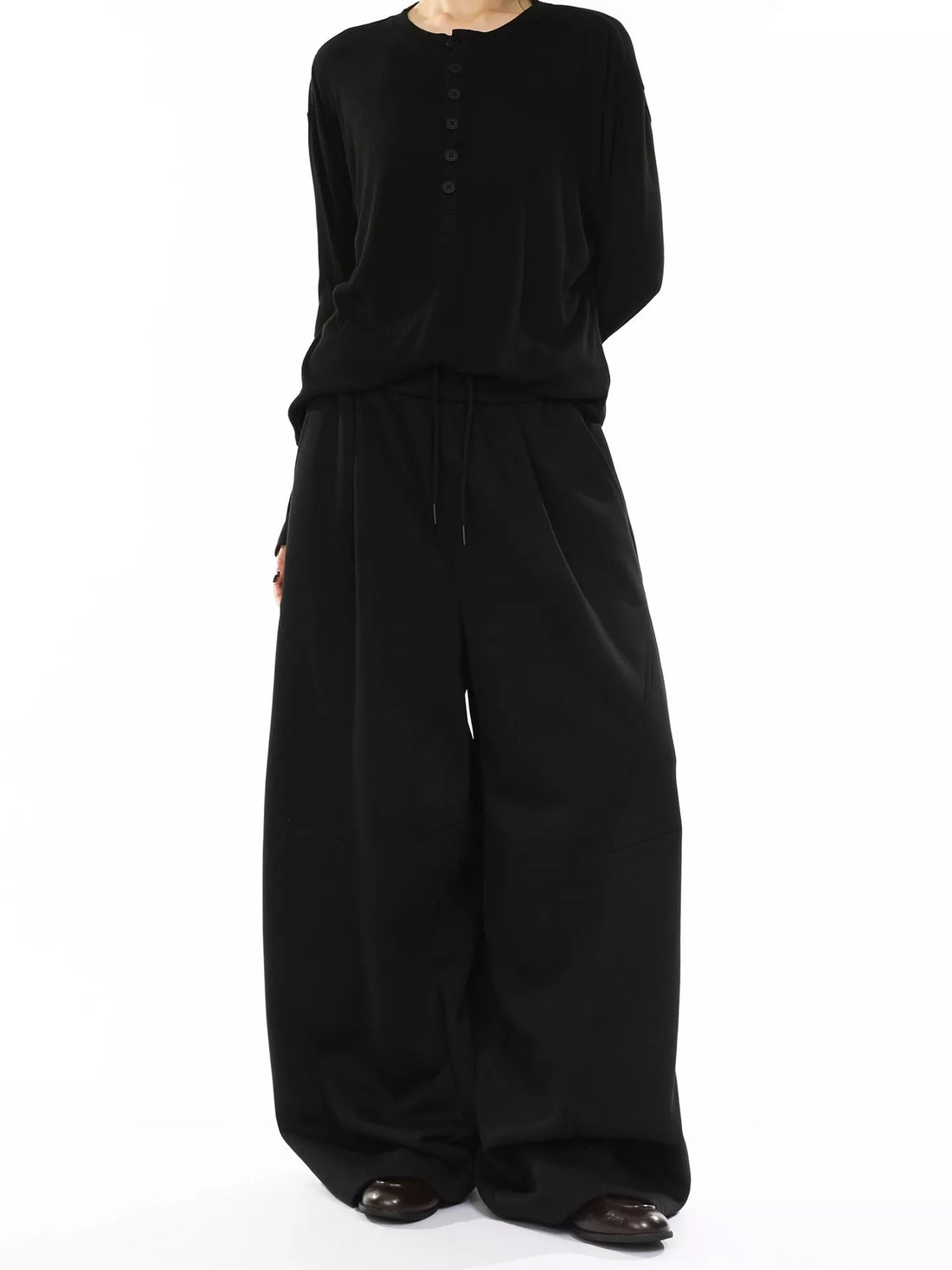 Men's Wide Leg Drawstring Pants - cas7m