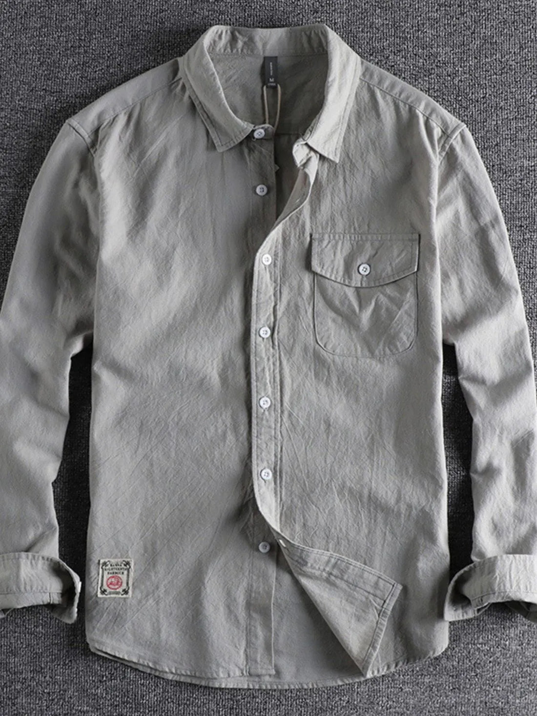 Men's Plus Size Button Down Long Sleeve Shirt - cas7m