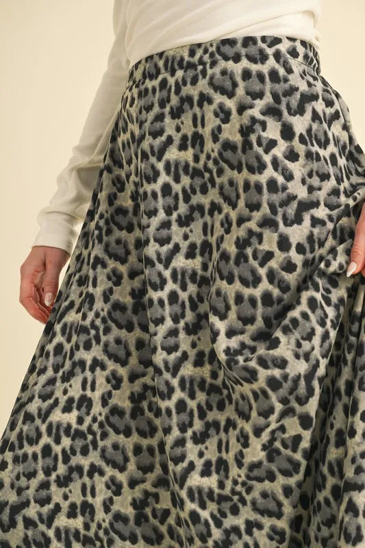 Aemi+Co Leopard Midi Skirt - cas7m