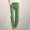 Cotton and Linen Drawstring Loose Casual Wide-Leg Trousers - cas7m