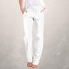 Cotton and Linen Drawstring Loose Casual Wide-Leg Trousers - cas7m