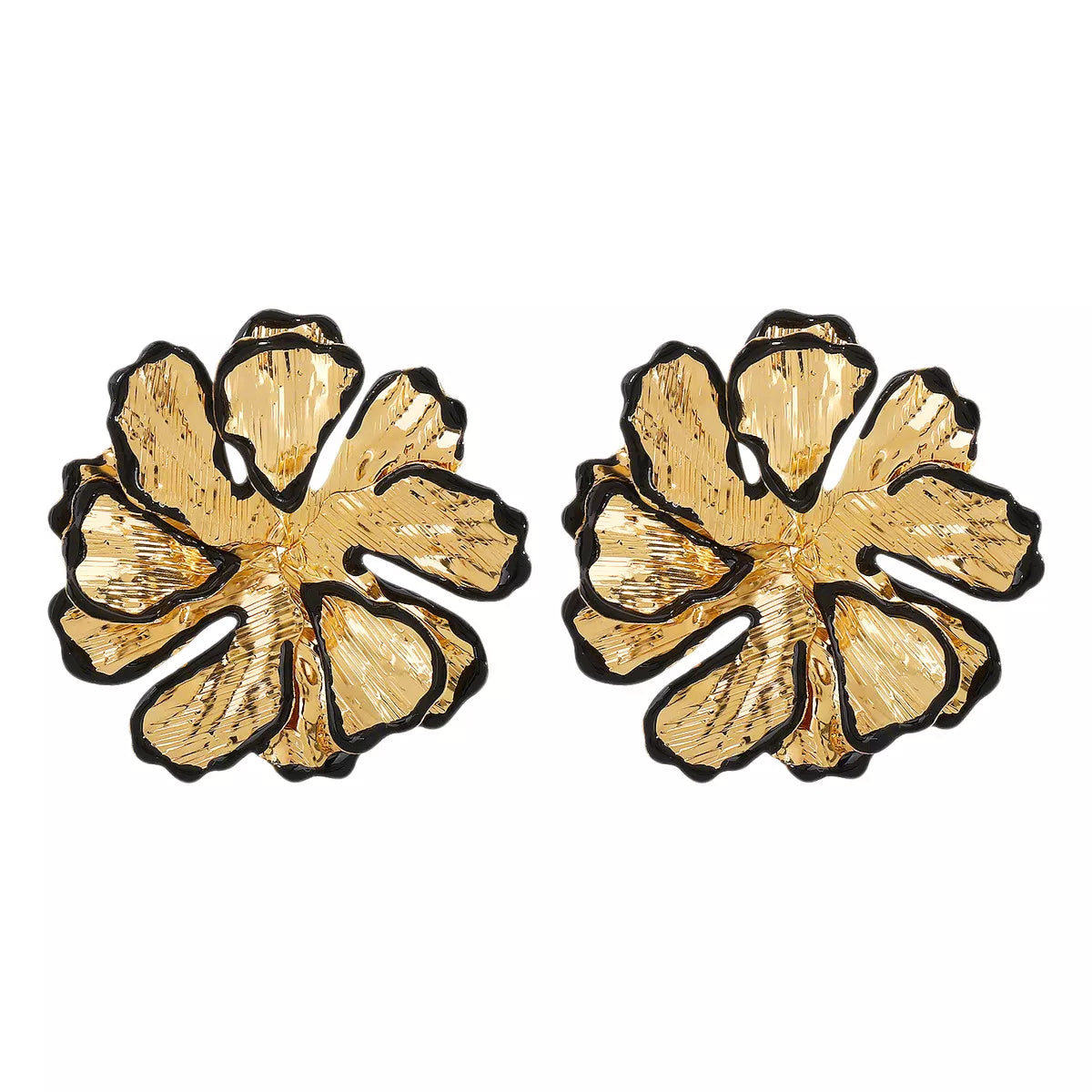 18K Gold-Plated Flower Stud Earrings - cas7m