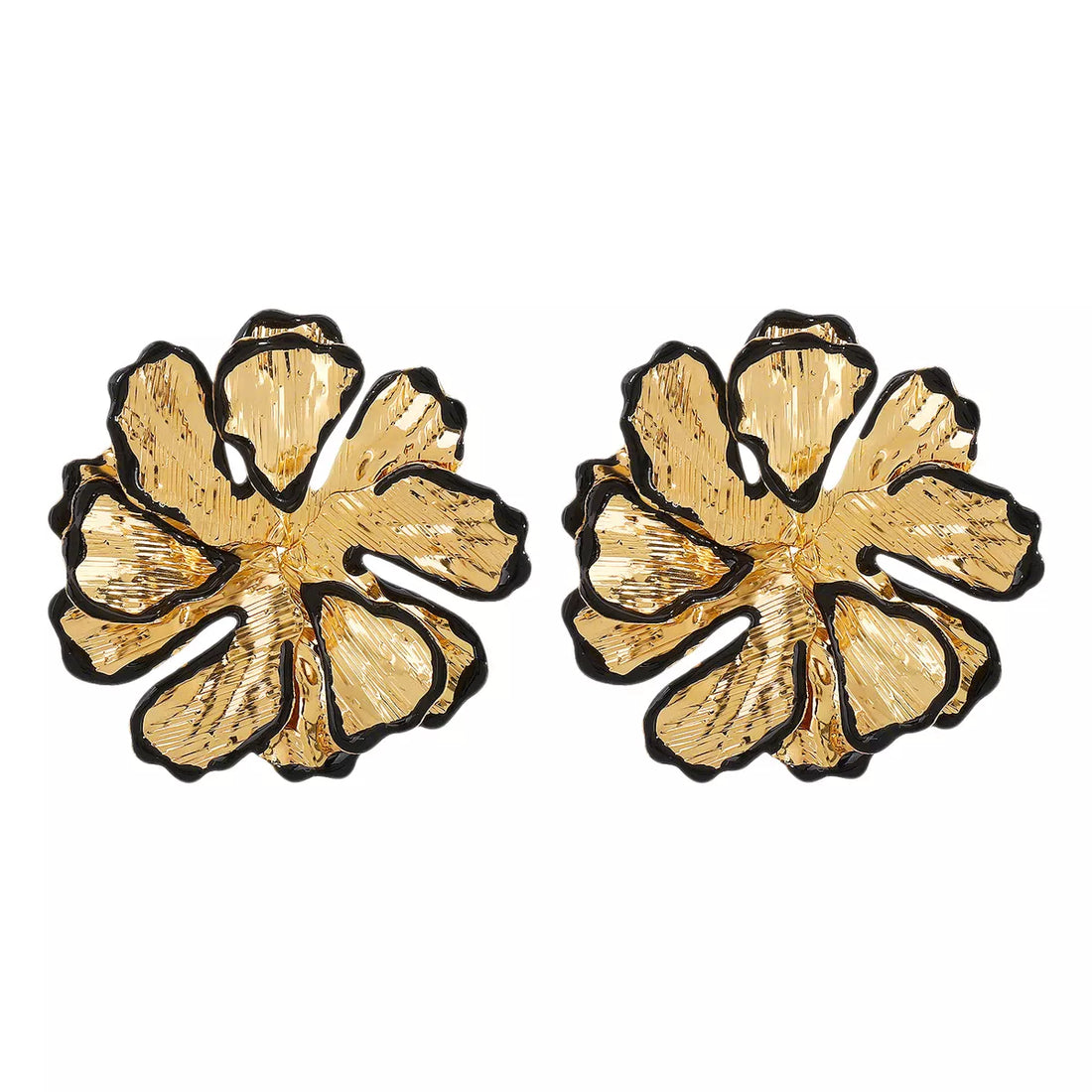 18K Gold-Plated Flower Stud Earrings - cas7m