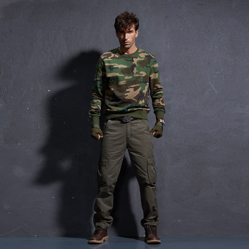 Youthful Mid-Waist Cotton Khaki Pants for Men - Various Colors - cas7m