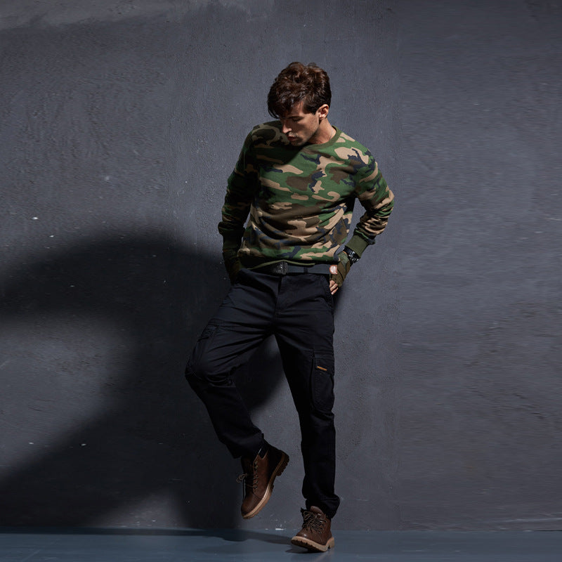 Youthful Mid-Waist Cotton Khaki Pants for Men - Various Colors - cas7m