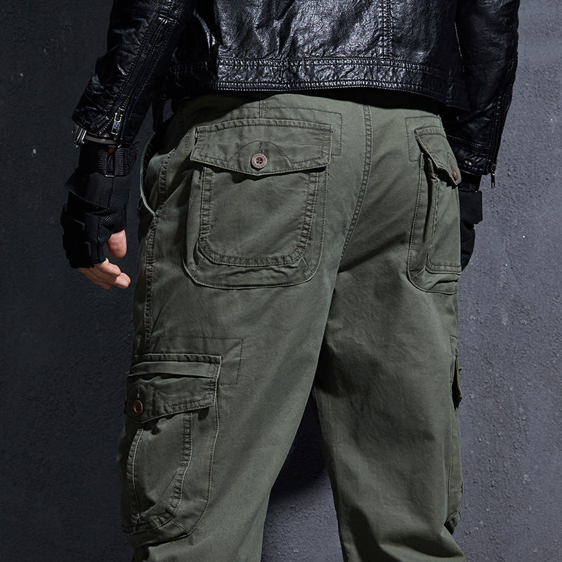 Youthful Mid-Waist Cotton Khaki Pants for Men - Various Colors - cas7m