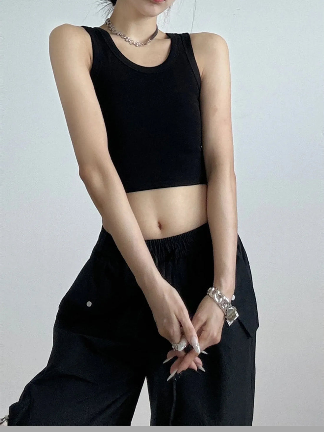 Ribbed Crop Tank Top - cas7m